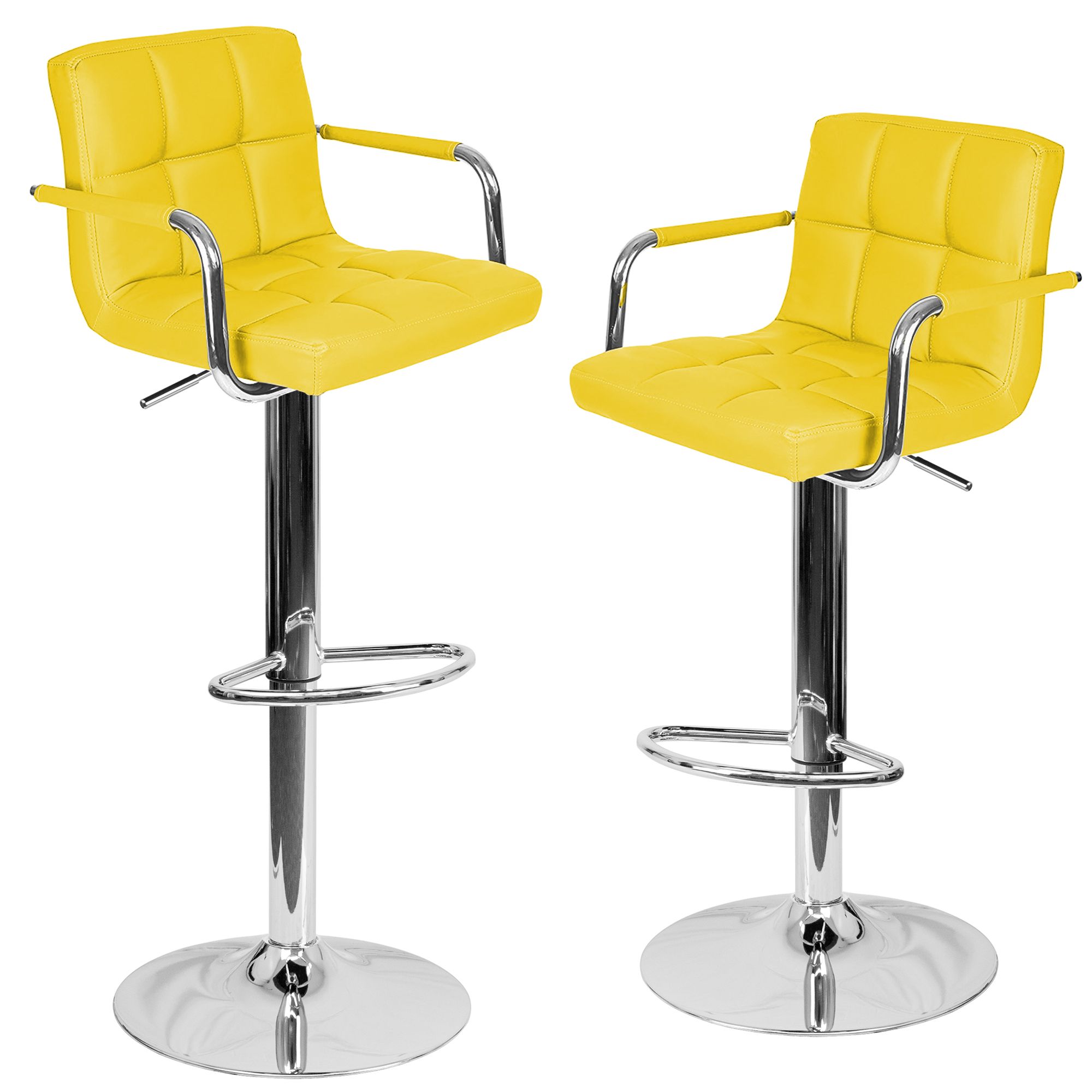 2 Sgabelli Tabriz da Bar Cucina Sedia in Ecopelle con Schienale Alto, Sgabello Girevole Ed Altezza Regolabile con Poggiapiedi per Casa, Design Elegante Moderno