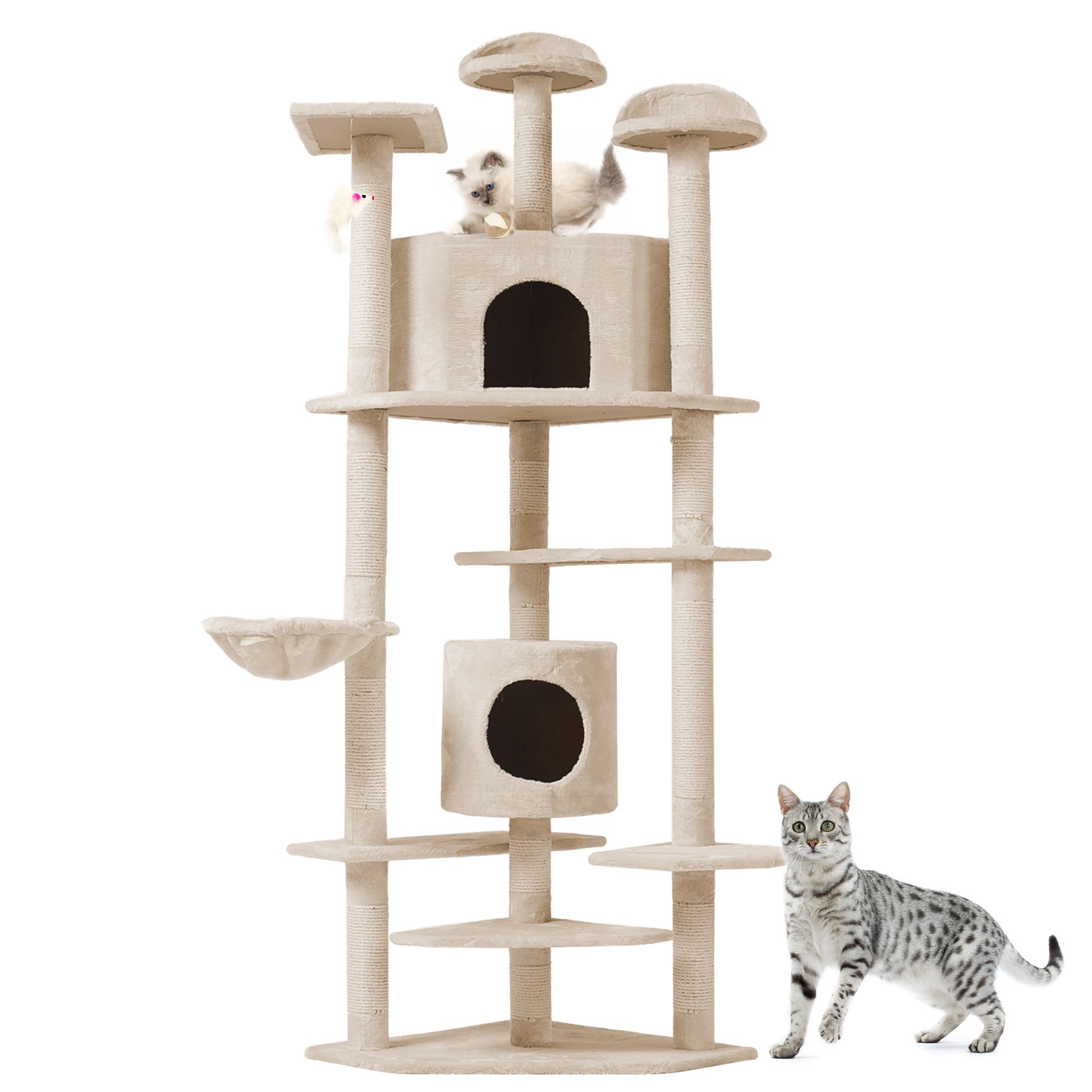 Albero per Gatto con Graffiatoio Parco Giochi Tiragraffi Sisal