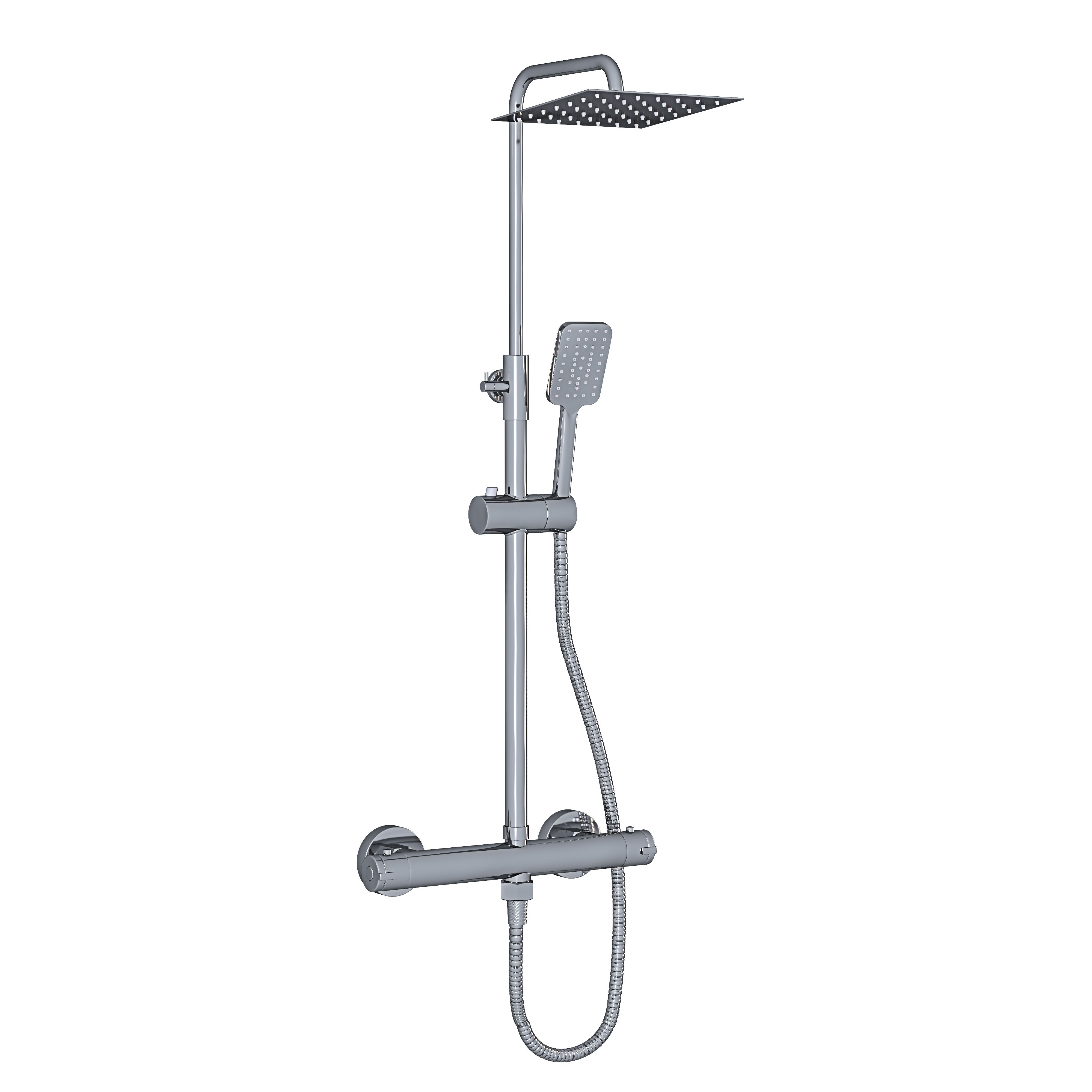 Colonna Doccia In Acciaio Inossidabile Con Miscelatore Termostatico Set Dal Design Moderno Multifunzione Doccia Completa Getto A Pioggia Regolabile Doccetta Soffione Quadrato