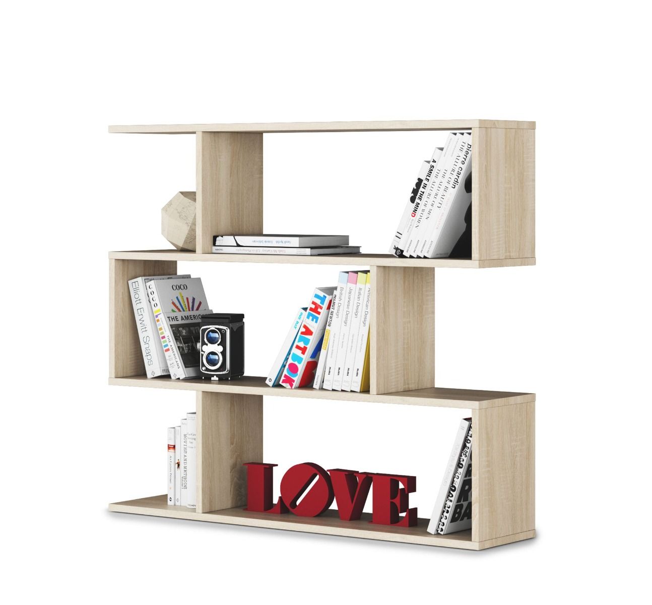 Libreria Da Terra Con Scaffali, Mensole Zig Zag Portaoggetti, Friburgo Design Moderno Per Soggiorno Casa Studio Ufficio Sala Per Libri, Riviste