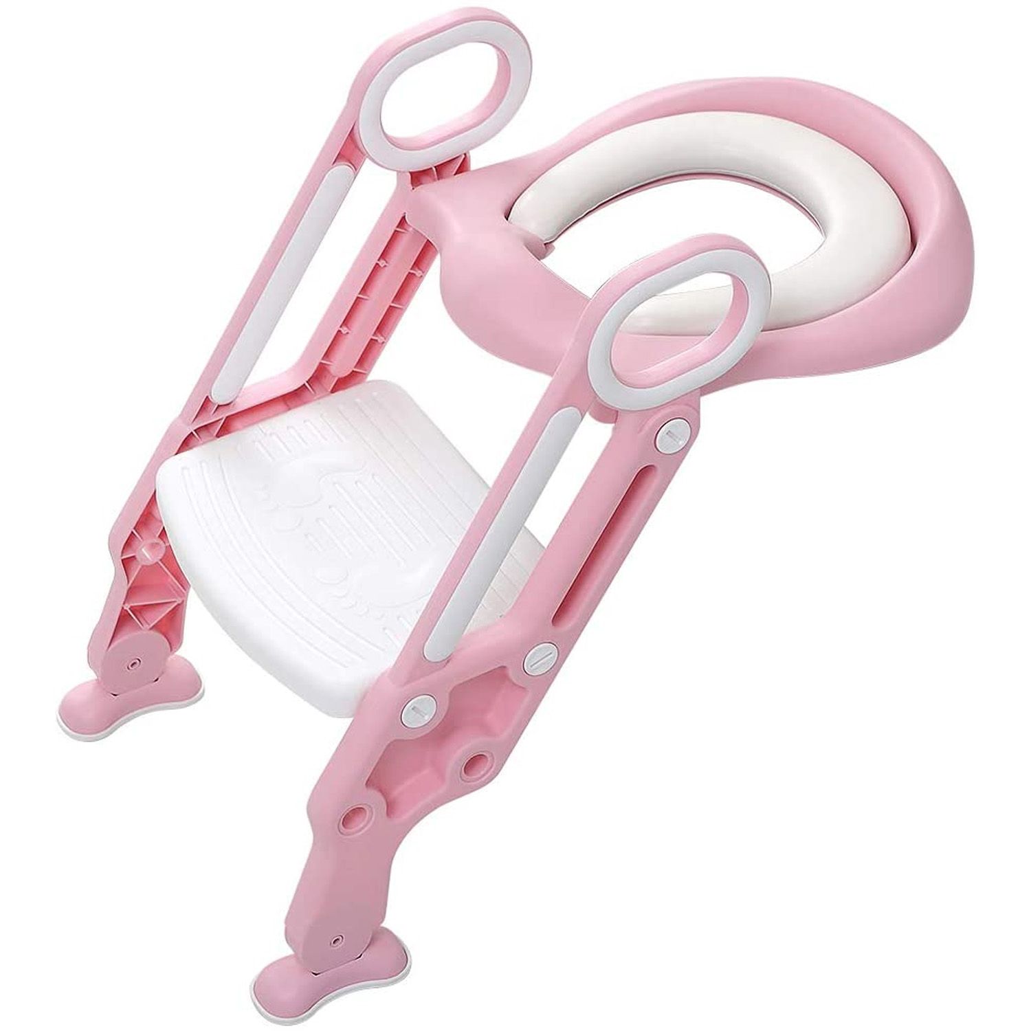 Riduttore Water Bambini Cuscino Plastica Scala Scaletta Pieghevole Pedana Antiscivolo Altezza Regolabile Sedile Vaso Vasino Bimbi da 1 a 8 Anni Design Portree