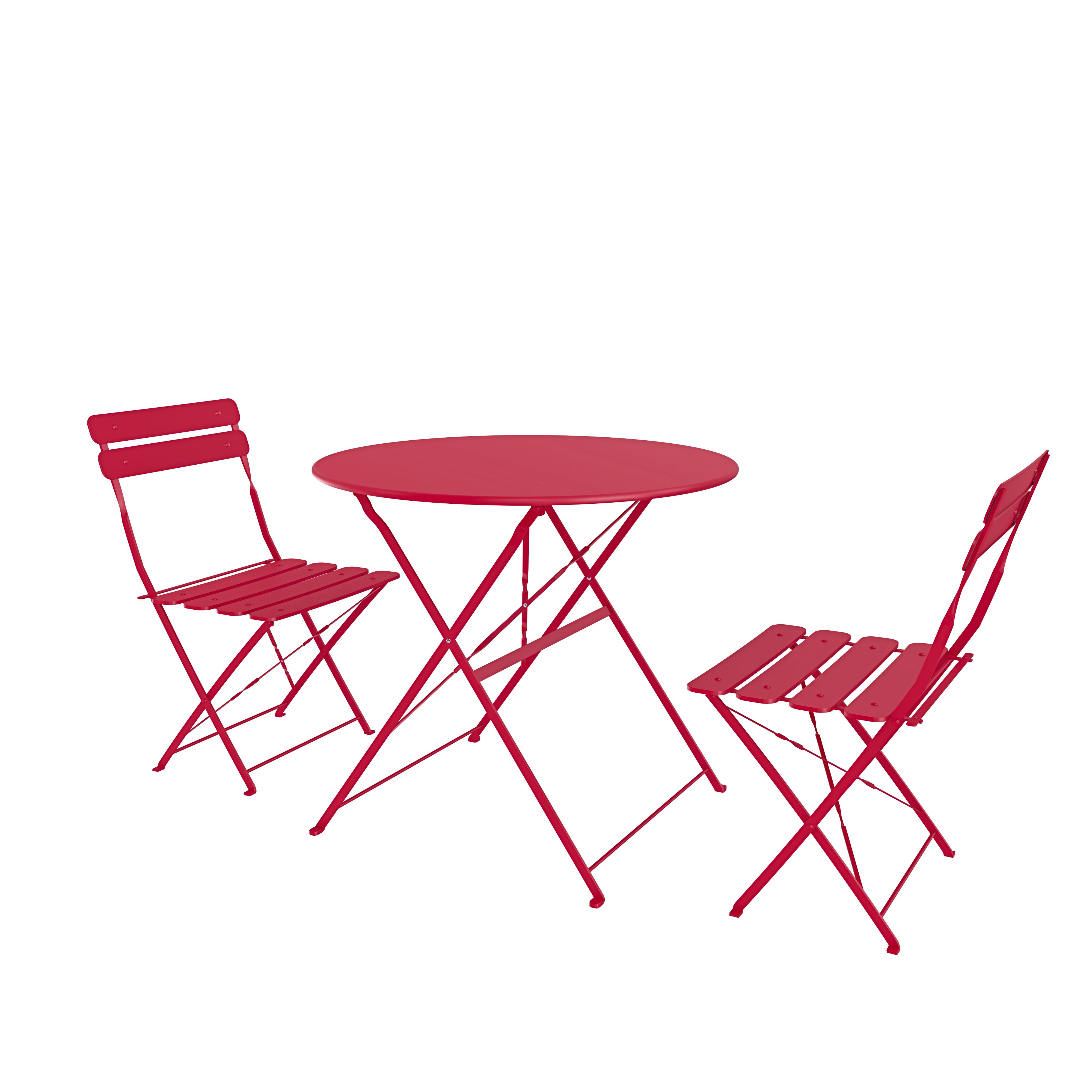 Set Bistrot 2 Sedie Con Tavolino Pieghevole Salvaspazio Salottino Salotto In Acciaio Per Patio Giardino Balcone Veranda Esterno Piscina Terrazzo