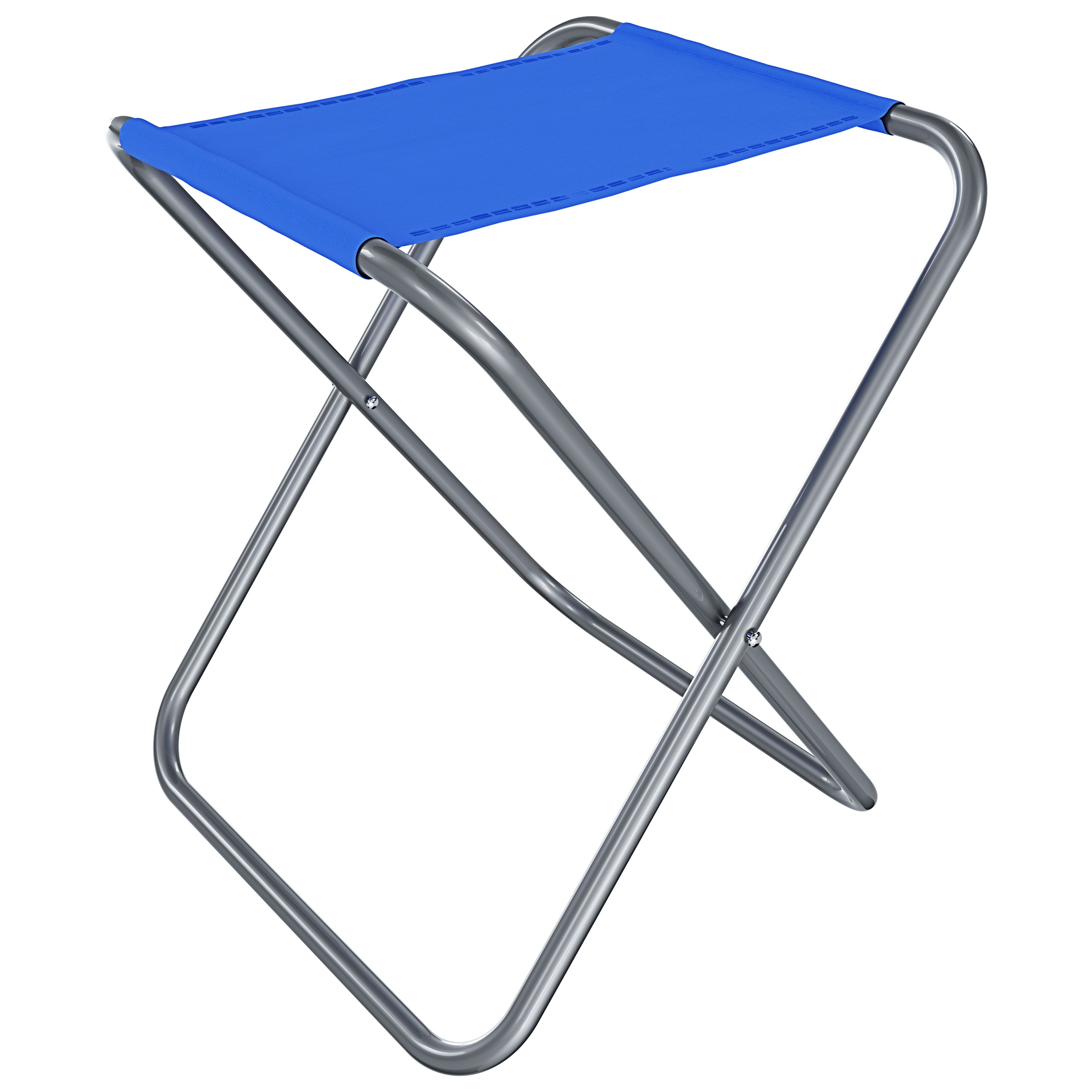 Sgabello Pieghevole Camping Campeggio Seggiolino Portatile Struttura Metallo Verniciato Esterni Pesca Viaggi Escursione Giardino Spiaggia